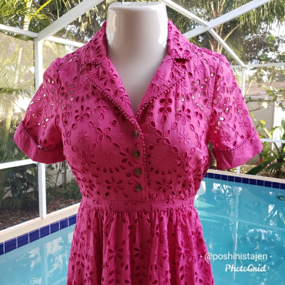 NWT J. Crew Short Sleeve A-line Eyelet Dress - Picture 14 of 14